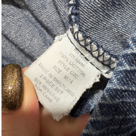 Vintage Adrian Delafield Haband Women Medium Denim 2 Piece Set Embroidered - Picture 8 of 12